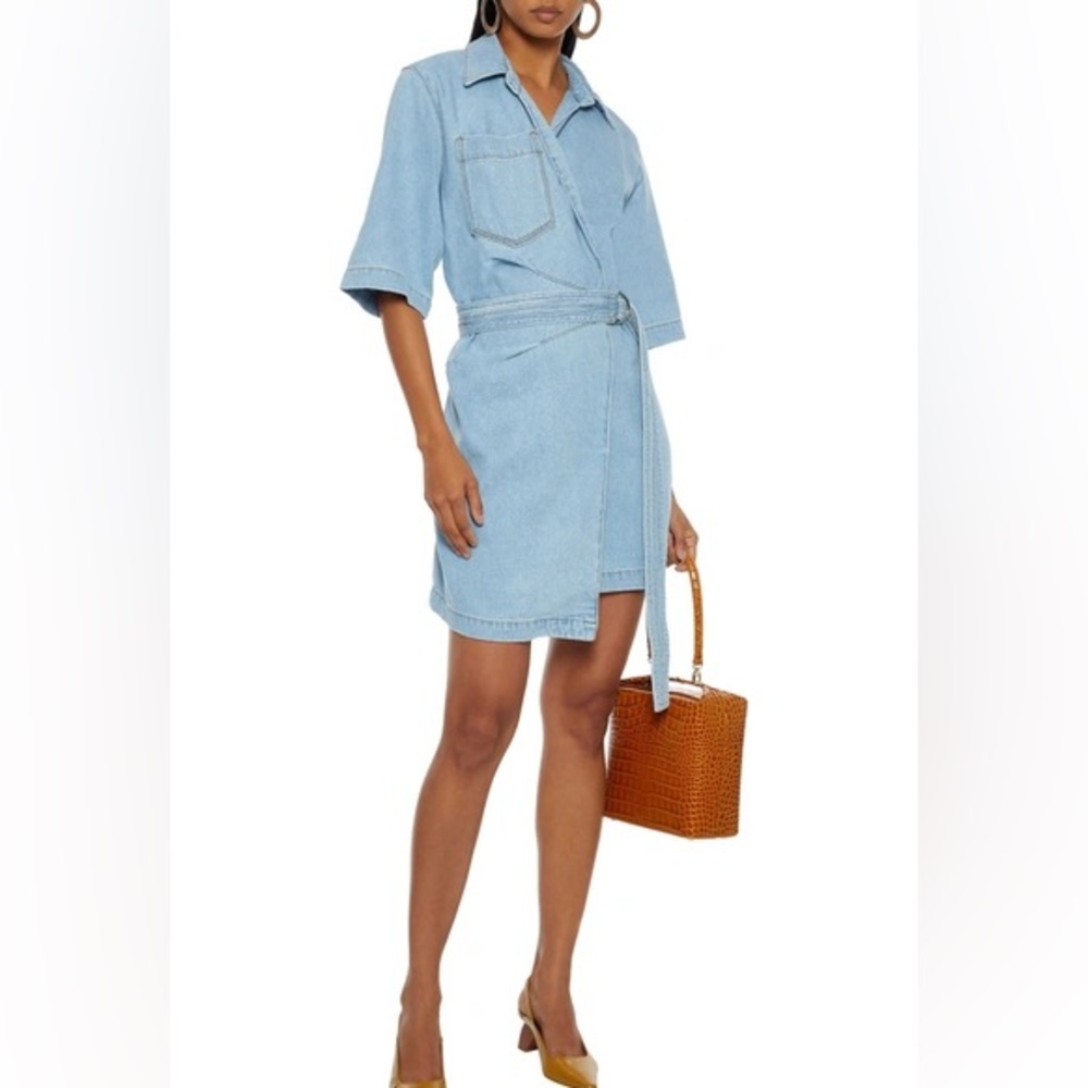 Nanushka Sheba denim mini wrap dress